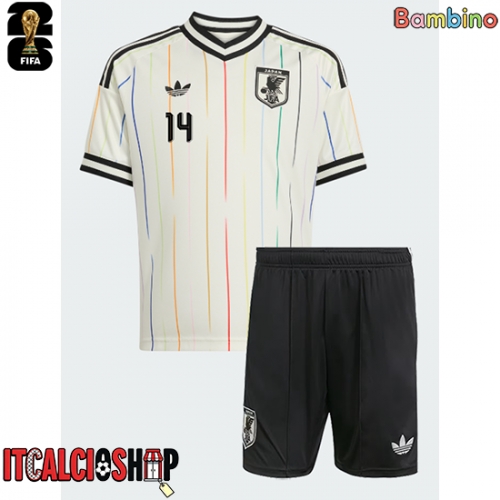 Giappone Junya Ito #14 Seconda Maglia Bambino Mondiali 2026 Manica Corta (+ Pantaloni corti)